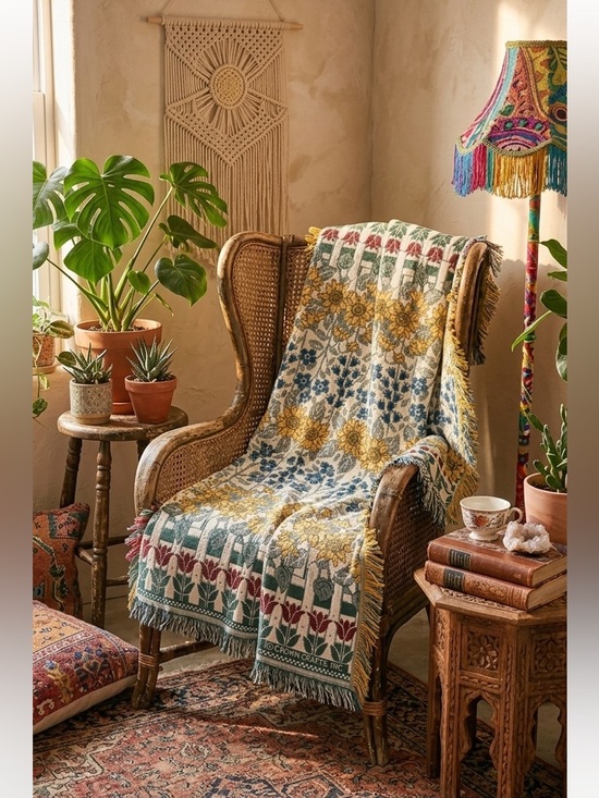 Crown Crafts Other - Crown Crafts Floral Patterned Throw Blanket Sunflowers Garden Home